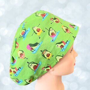 PREMIUM Avocado Yoga~ Euro Style Scrub Cap, CNA,PA,NP, Vet, Tech, Gift